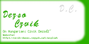 dezso czvik business card